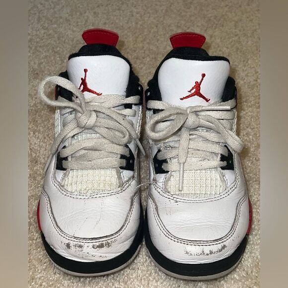 JORDAN 4 RETRO “RED CEMENT” SNEAKERS 11TD - Picture 3 of 5